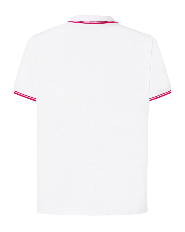 Polo męskie JHK PORA 210 CONTRAST WHITE/RED