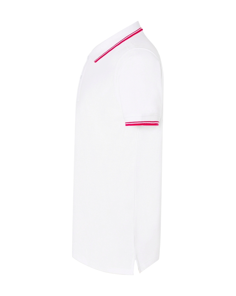 Polo męskie JHK PORA 210 CONTRAST WHITE/RED