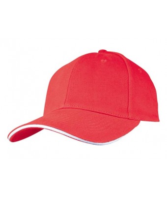 Czapka sześciopanelowa  SANDWICH CZA006 - RED / WHITE