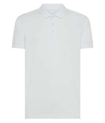 Polo męskie Ultrafit z elastanem BS202 - WHITE