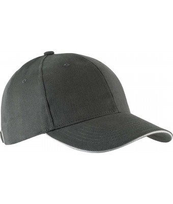 Czapka sześciopanelowa  SANDWICH CZA006 - GRAPHITE / WHITE