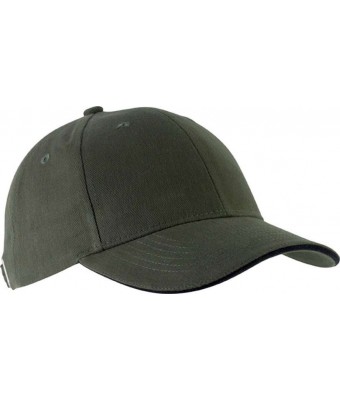 Czapka sześciopanelowa CZA006 KHAKI / BLACK