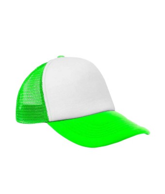 Czapka pięciopanelowa TRUCKER poliester 100%  CZA610 - LIME FLUOR / WHITE