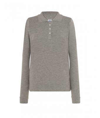 Polo damskie z długim rękawem JHK POPL 200 LS  GREY MELANGE 
