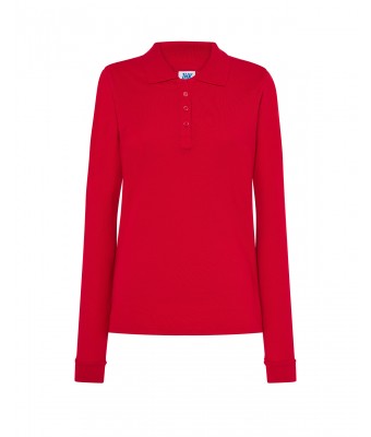 Polo damskie z długim rękawem JHK POPL 200 LS  RED