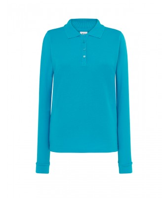 Polo damskie z długim rękawem JHK POPL 200 LS  TURQUOISE