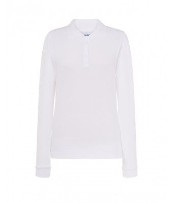 Polo damskie z długim rękawem JHK POPL 200 LS  WHITE