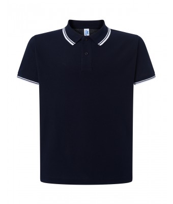 Polo męskie JHK PORA 210 CONTRAST NAVY/WHITE
