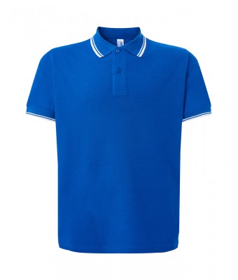 Polo męskie JHK PORA 210 CONTRAST ROYAL BLUE/WHITE