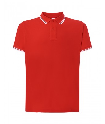 Polo męskie JHK PORA 210 CONTRAST RED/WHITE