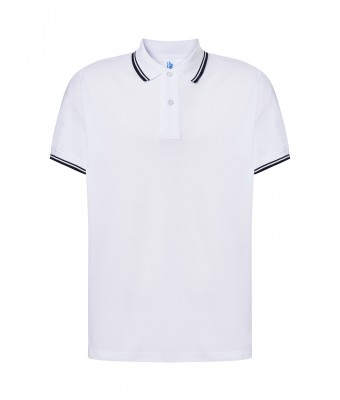 Polo męskie JHK PORA 210 CONTRAST WHITE/NAVY
