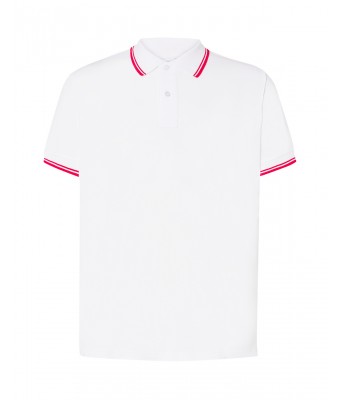 Polo męskie JHK PORA 210 CONTRAST WHITE/RED