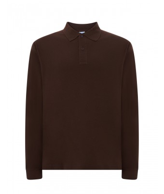 Polo męskie z długim rękawem JHK PORA 210 LS  CHOCOLATE