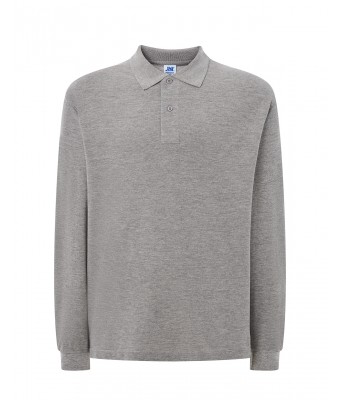 Polo męskie z długim rękawem JHK PORA 210 LS  GREY MELANGE