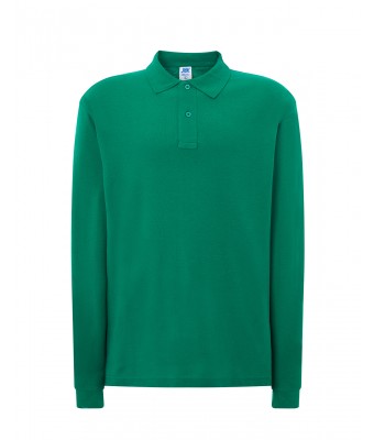 Polo męskie z długim rękawem JHK PORA 210 LS  KELLY GREEN
