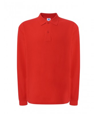 Polo męskie z długim rękawem JHK PORA 210 LS  RED