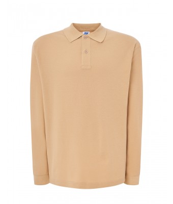 Polo męskie z długim rękawem JHK PORA 210 LS  SAND