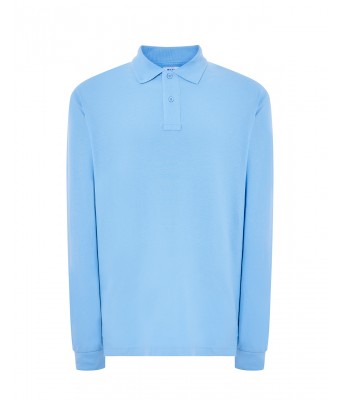 Polo męskie z długim rękawem JHK PORA 210 LS  SKY BLUE