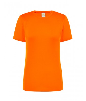 T-shirt  JHK, damski sportowy - SPORT T-SHIRT LADY -  ORANGE FLUOR