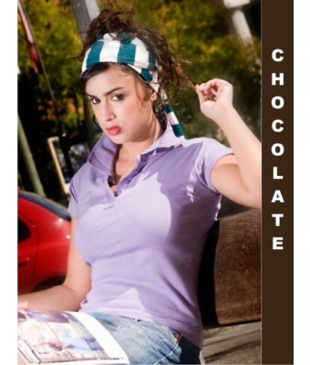 Polo damskie JHK POUL220 CS CHOCOLATE