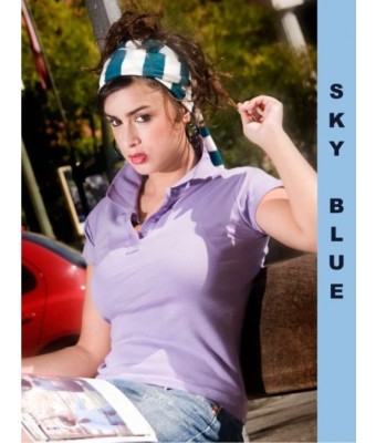Polo damskie JHK POUL220 CS SKY BLUE