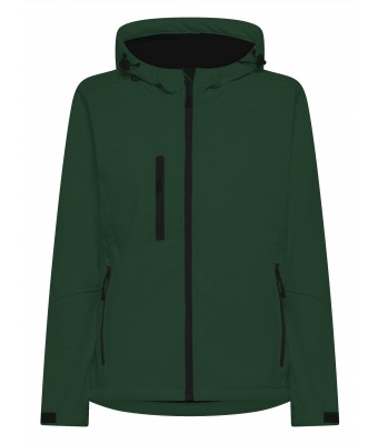 SOFTSHELL WINDSTORM HOODED LADY - FOREST GREEN