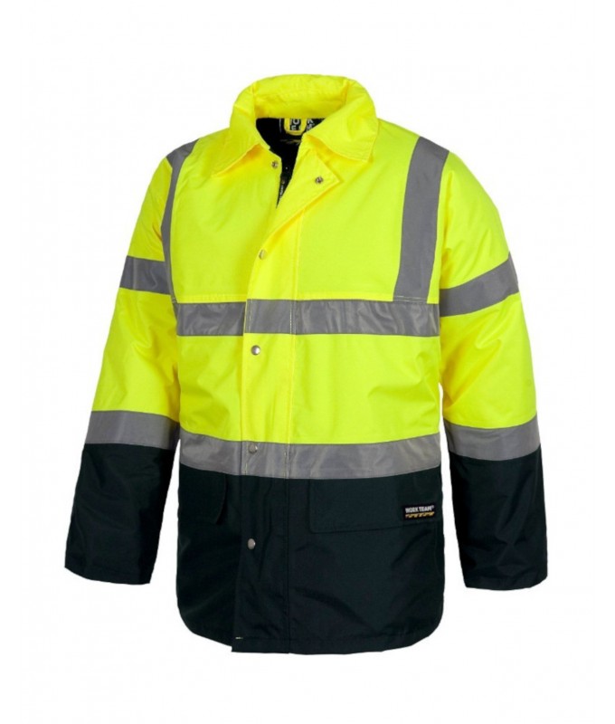PARKA kurtka ostrzegawcza dwukolorowa, długość ¾ SYF/NY-GOLD FLUOR/NAVY