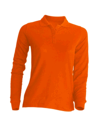 Polo damskie z długim rękawem JHK POPL 200 LS ORANGE