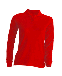 Polo damskie z długim rękawem JHK POPL 200 LS RED