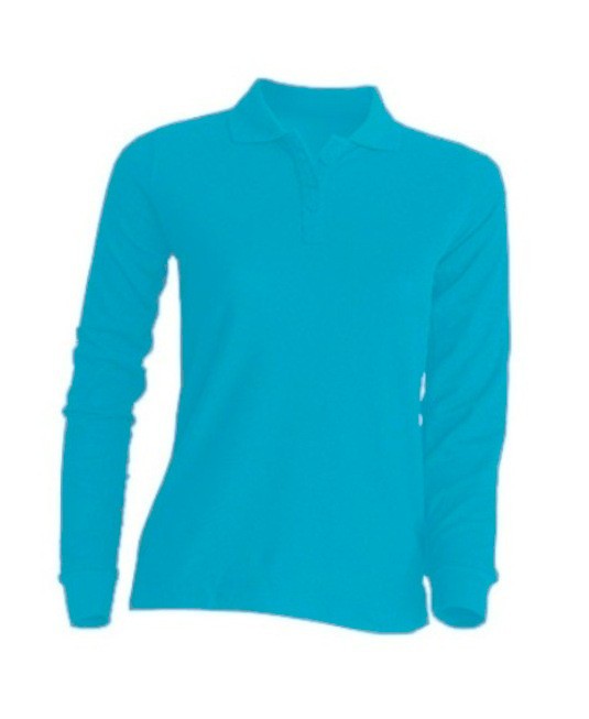 Polo damskie z długim rękawem JHK POPL 200 LS TURQUOISE