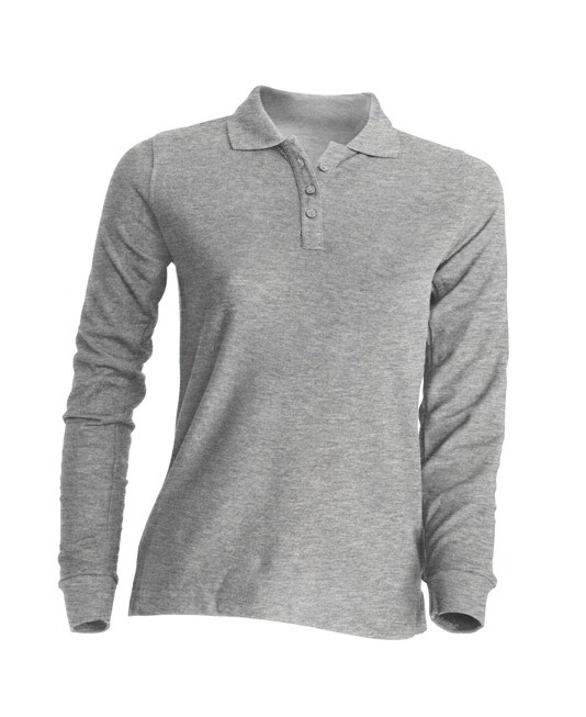 Polo damskie z długim rękawem JHK POPL 200 LS GREY MELANGE