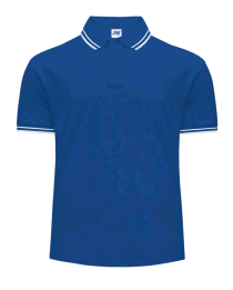 Polo męskie JHK PORA 210 CONTRAST ROYAL BLUE/WHITE