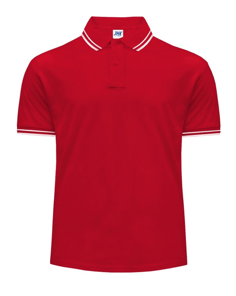 Polo męskie JHK PORA 210 CONTRAST RED/WHITE