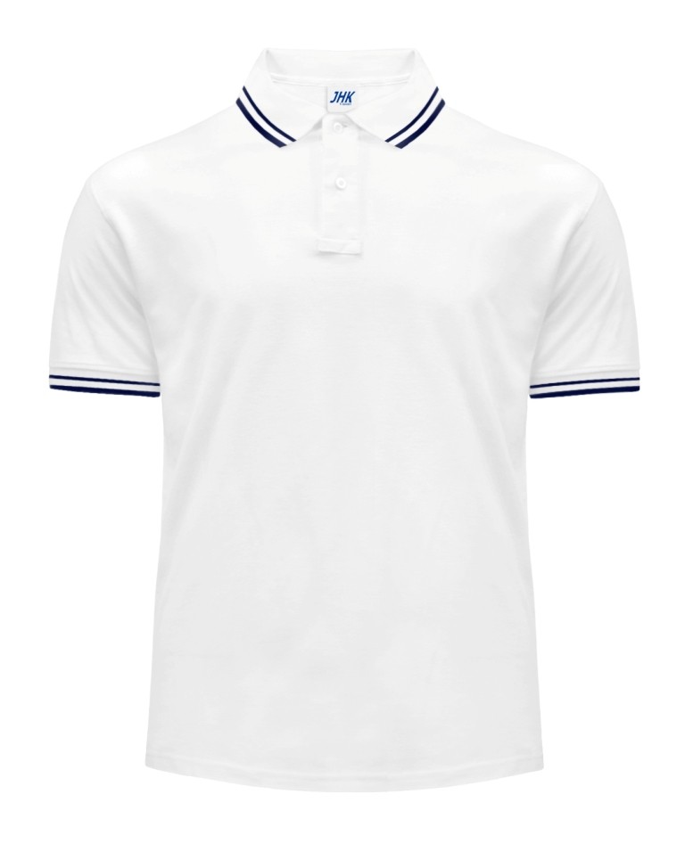 Polo męskie JHK PORA 210 CONTRAST WHITE/NAVY