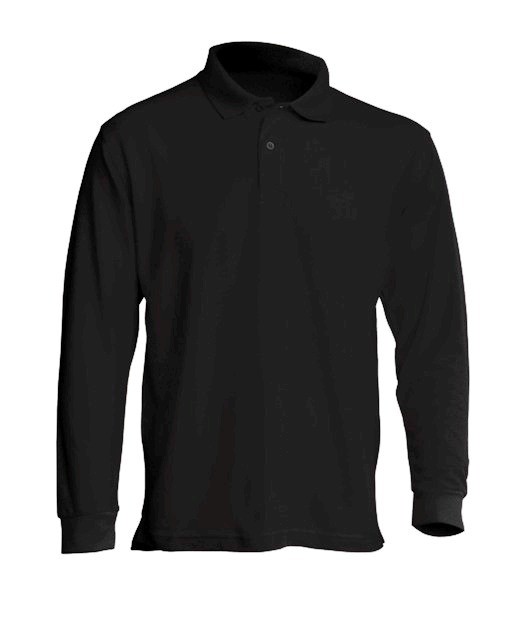 Polo męskie z długim rękawem JHK PORA 210 LS BLACK