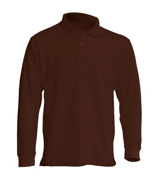 Polo męskie z długim rękawem JHK PORA 210 LS CHOCOLATE