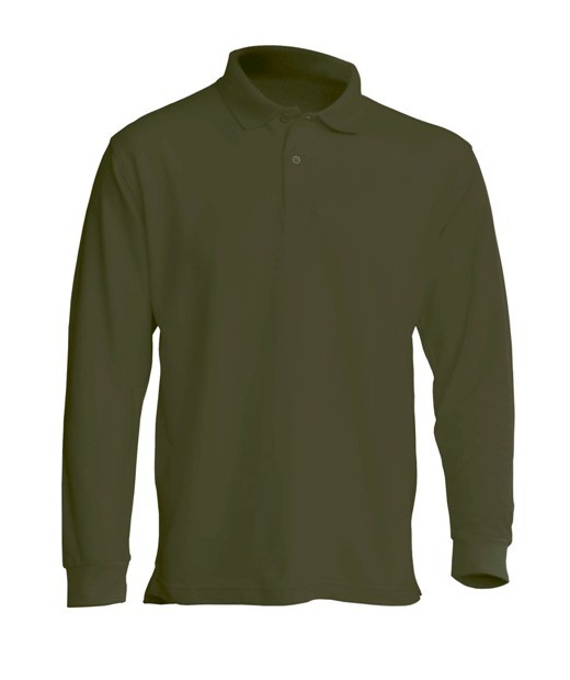 Polo męskie z długim rękawem JHK PORA 210 LS KHAKI