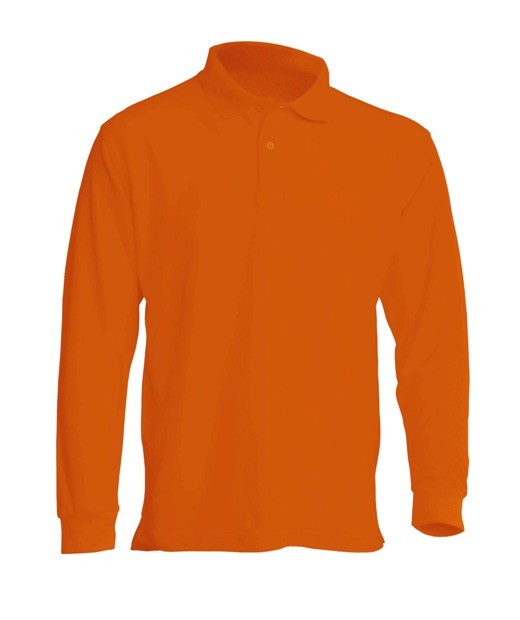 Polo męskie z długim rękawem JHK PORA 210 LS ORANGE