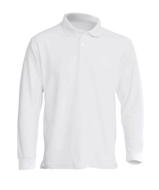 Polo męskie z długim rękawem JHK PORA 210 LS WHITE