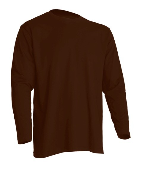T-Shirt męski z długim rękawem TSRA150LS - CHOCOLATE