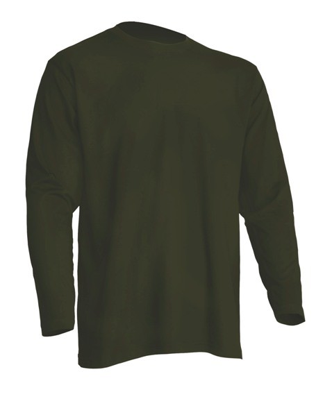 T-Shirt męski z długim rękawem TSRA150LS - KHAKI