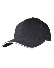 Czapka sześciopanelowa SANDWICH  CZA006 - BLACK / WHITE