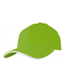 Czapka sześciopanelowa  SANDWICH CZA006 - LIME / WHITE