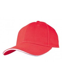 Czapka sześciopanelowa  SANDWICH CZA006 - RED / WHITE