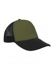 Czapka pięciopanelowa TRUCKER poliester 100%  CZA610 - KHAKI / BLACK