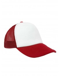Czapka pięciopanelowa TRUCKER poliester 100%  CZA610 - RED / WHITE