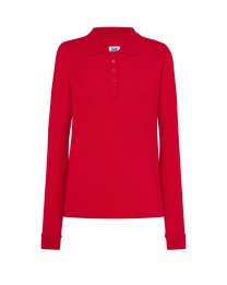 Polo damskie z długim rękawem JHK POPL 200 LS  RED