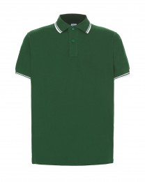 Polo męskie JHK PORA 210 CONTRAST BOTTLE GREEN / WHITE