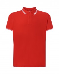 Polo męskie JHK PORA 210 CONTRAST RED/WHITE