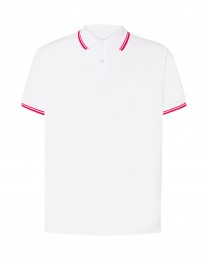 Polo męskie JHK PORA 210 CONTRAST WHITE/RED